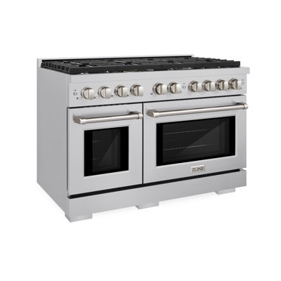 Zline 48 In. 6.7 Cu. Ft. 8 Burner Double Oven Gas Range In Stainless Steel