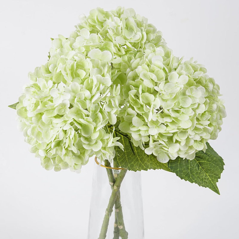 3 pièces d'hortensias vertes fleurs artificielles de fleurs d'hortensias pour les centres de table de mariage décorations florales pour l'extérieur