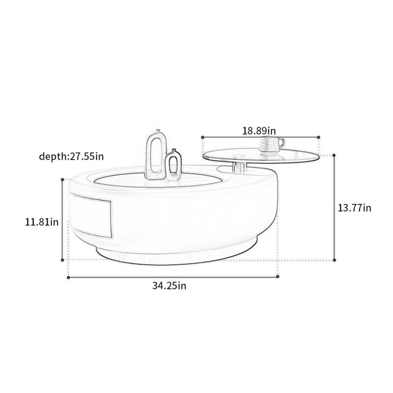 Rotating cream style end table