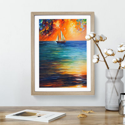 Boat At Sunset No.1 - Framed Print