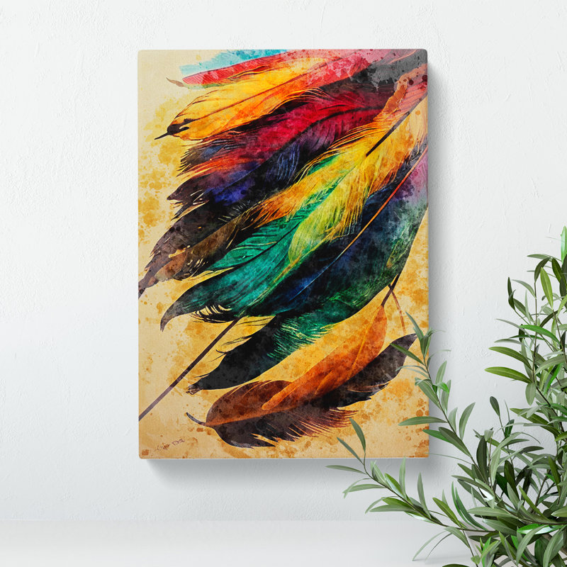 Glorious Feathers - Wrapped Canvas Print, 50cm H x 35cm W