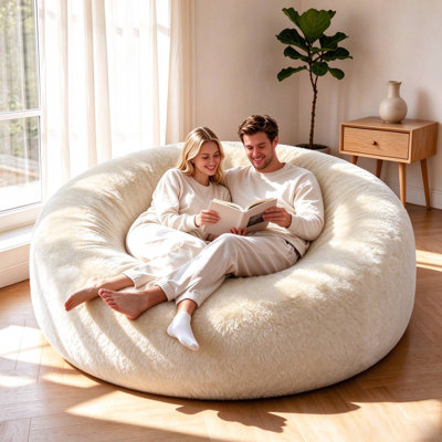 6 Foot Bean Bag Chair Prefilled & Fluffy soft fabric with subtle sparkle