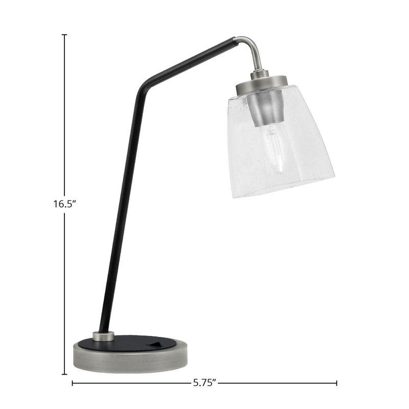 Lampe de bureau en acier inoxydable Arnt, Graphite / noir mat