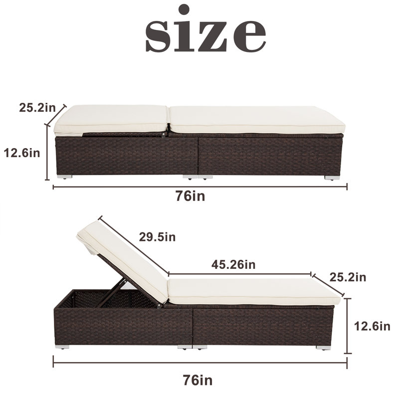 Forough Outdoor Chaise Lounge , Cushion Included