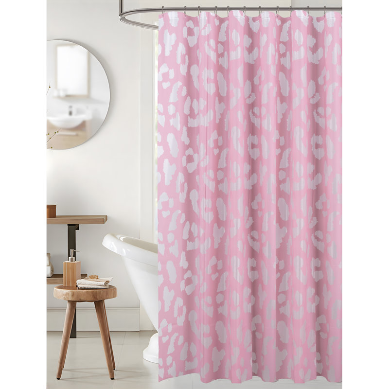 Rideau de douche imperméable Leopard Peva, Rosé