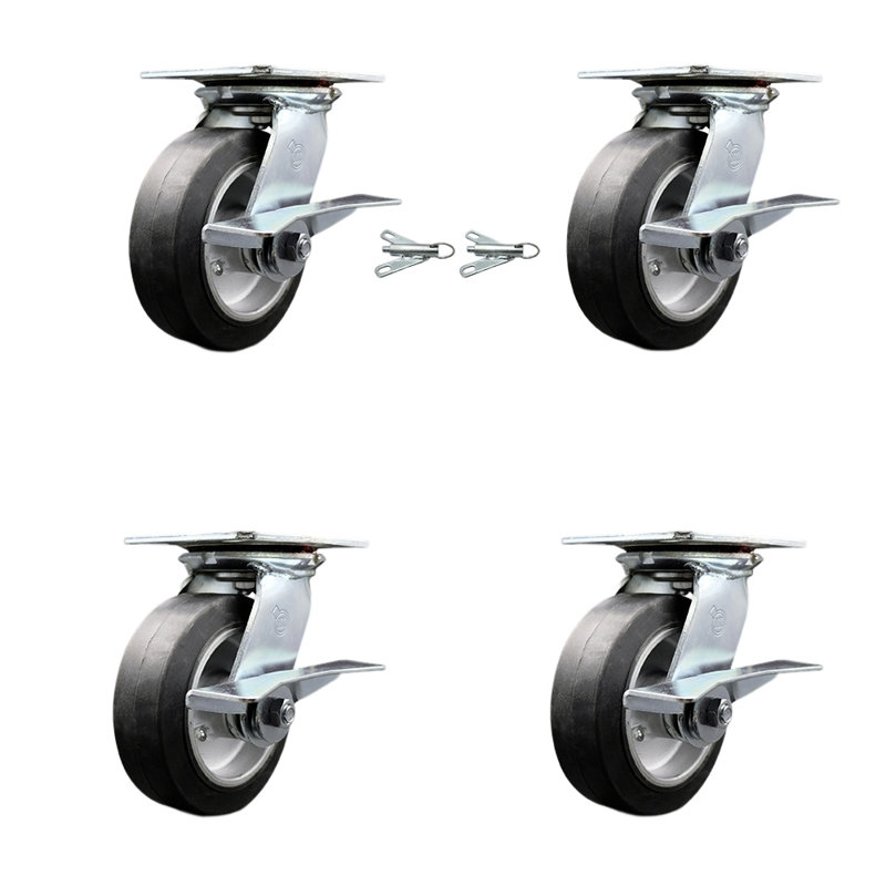 Caoutchouc sur roulettes en aluminium