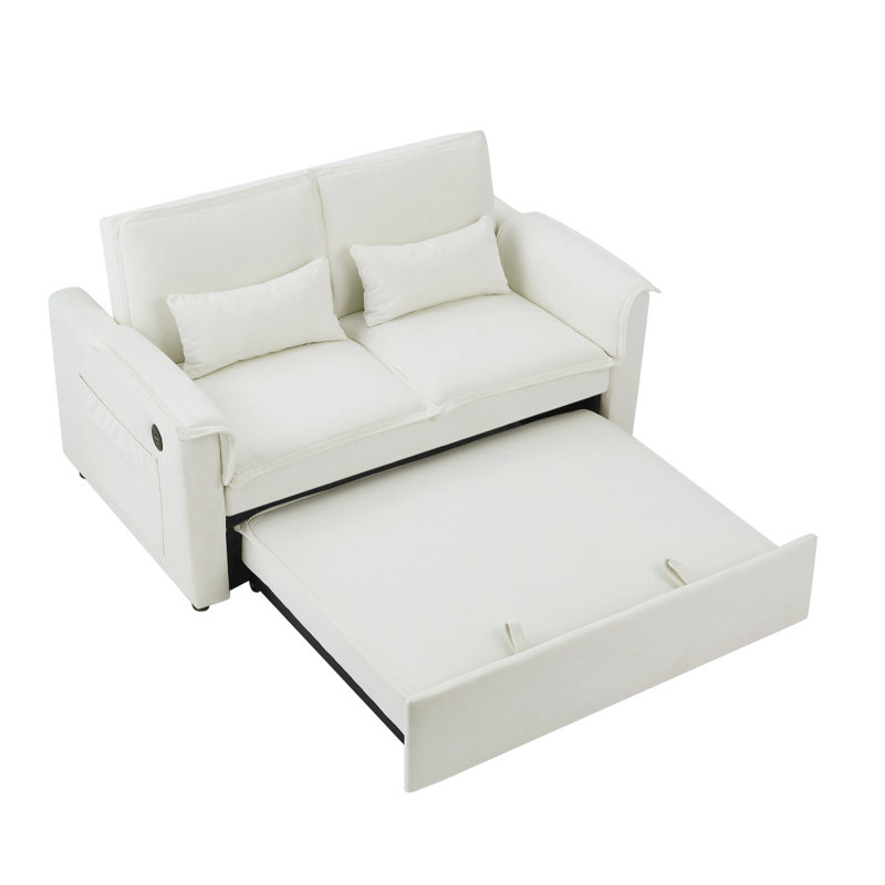 Canapé-lit convertible en tissu Modern, Ivoire ivoire