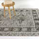 Rectangle Oriental Caleb Recycled P.E.T Area Rug in Gray
