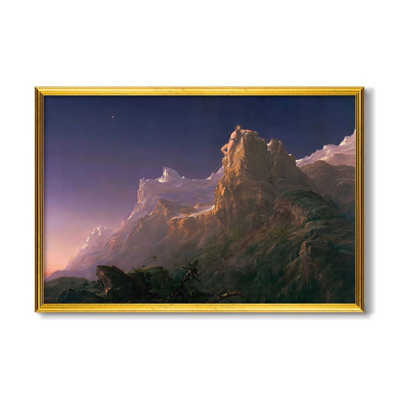 Prometheus Bound, 1847 - Thomas Cole - Toile encadrée sur mesure, Antiqued Gold Swan (or Smooth Antique Gold), No, 26X38