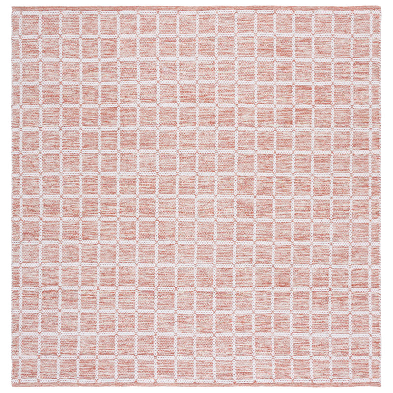 Klevis 977 Area Rug In Orange / Ivory, Square 6'