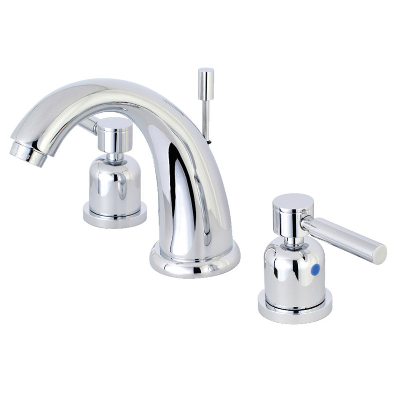Kingston Brass Concord Two-Handle 3-Hole Deck Mount Widespread Bathroom Faucet with Retail Pop-Up Drain, Polished Chrome
