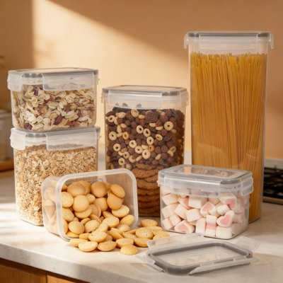 Airtight Food Storage Containers Set, 24-Piece BPA-Free Plastic Kitchen Canisters For Cereal, Flour, Sugar, Pasta & Dry Food, Includes Reusable Labels