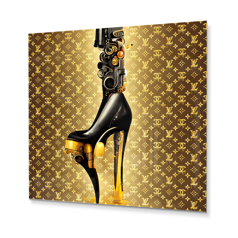 Luxury Brand Bionic Heel IV - Art mural sur toile tendance, 29" H x 29" W, Metal