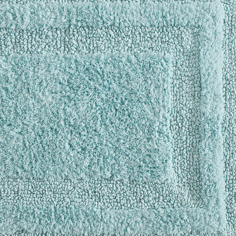 Eddie Bauer Logan Cotton Bath Rug Runner, Turquoise, 40" L x 24" W