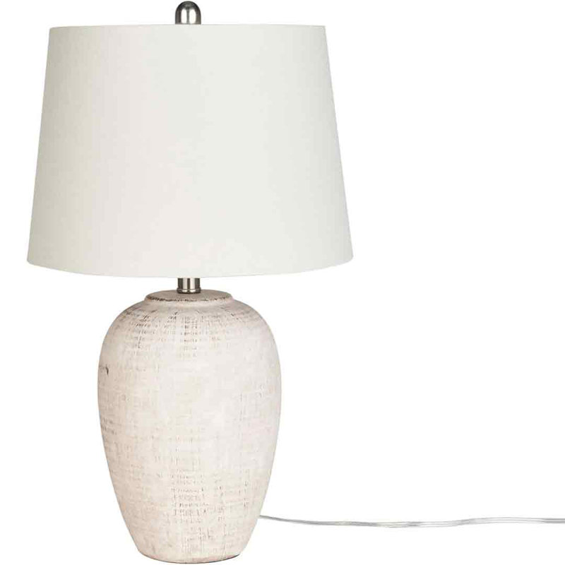 Brejon Ceramic Table Lamp, Beige, Ivory