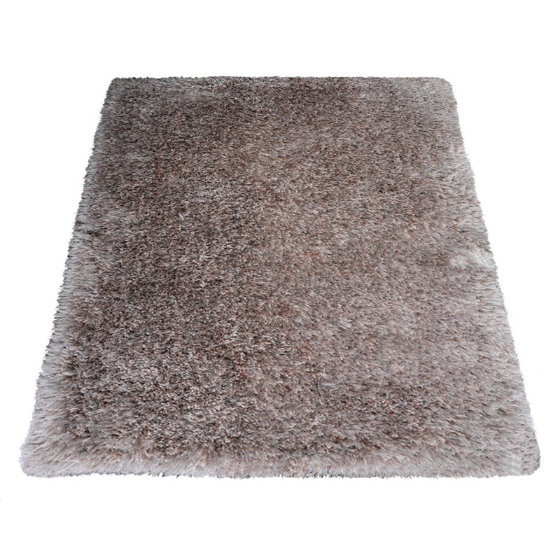 Sabates Hand Tufted Shag Polyester Eco-Friendly Area Rugs - Rectangle, Silver Color, Plain Solid Design, High Pile Thick Handmade Anti Skid Area Rugs for Living Room, Bed Room