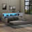 Full Size Wood Daybed with Storage Shelves, USB, LED, and Trundle-1234744746