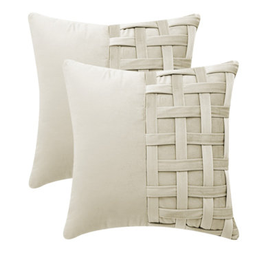 Velvet Bold Cross Velvet Geometric 18'' Throw Pillow Cover
