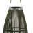 Prish Tall Lantern, Glass Insert, 33 Inch Green Bamboo Frame, Hemp Rope