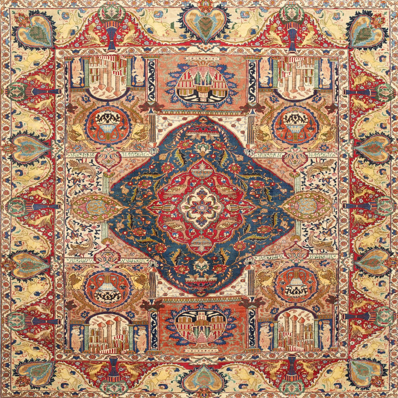 Tapis oriental beige, Rond 3 pi