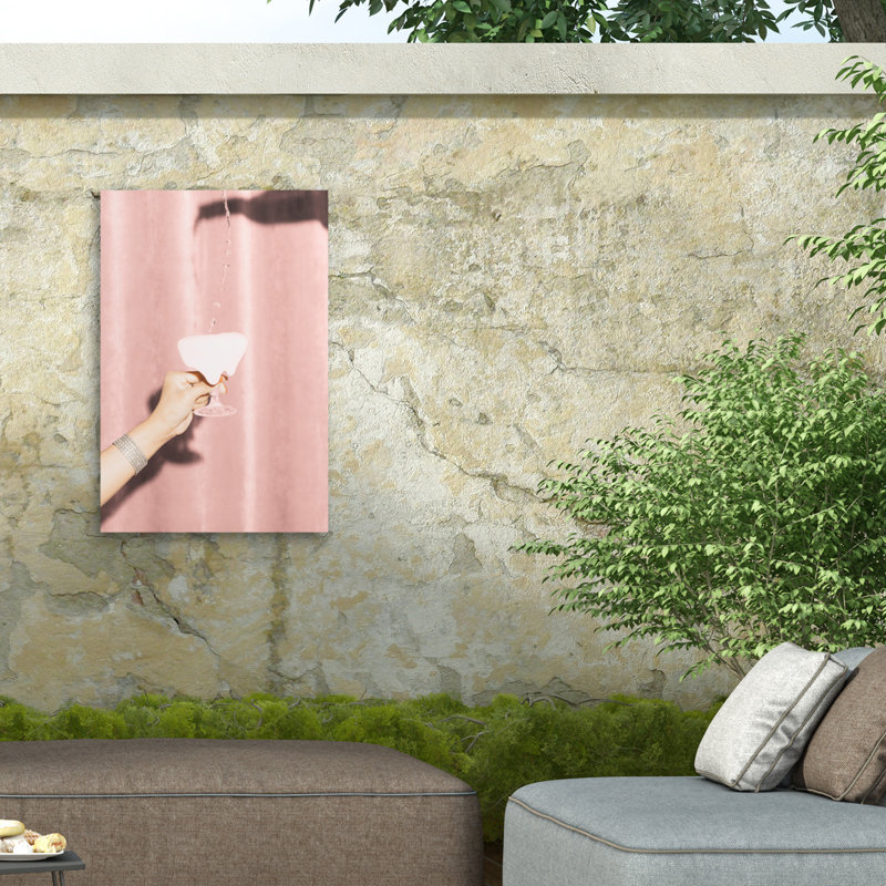 1 x toile d'extérieur Studio III Heres To Pink 05, H 24 po x l 16 po