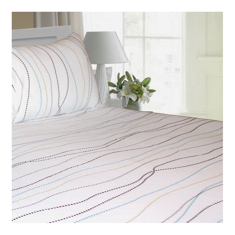 Flannel Polka Dots Sheet Set, California King Sheet Set with 2 Pillowcases
