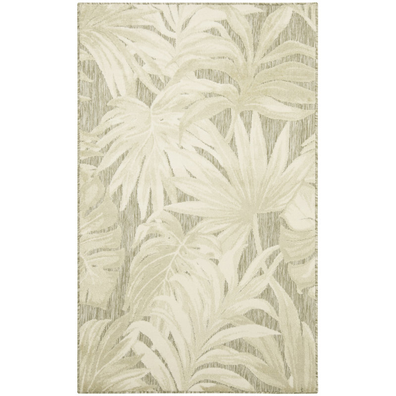 Clemencio Ivory Sage Modern Rug, Rectangle 2'8" x 4'
