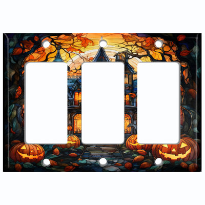 Figurine murale d'Halloween festive 3 lumières d'Halloween