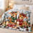 Cute Reindeer Winter Snow Scene Print Blanket, Cozy Decorative Plush Throw for Sofa Couch Bed Home Living Room All‑Season Soft Fleece Throw Blanket-137005817