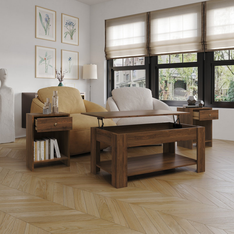 Magnolia 3 Piece Coffee Table Set, Brown