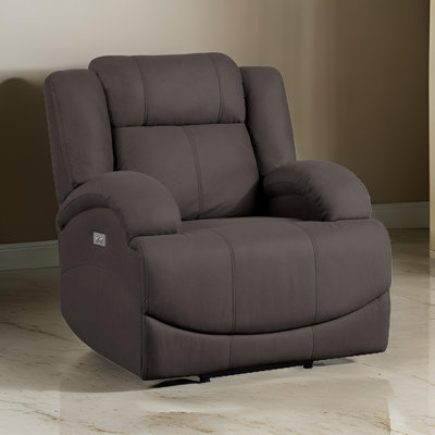 Herriman 36" Transitional Power Recliner with Luxurious Polished Microfiber Upholstery, One-touch power control, Multi-Position Adjustable Comfort