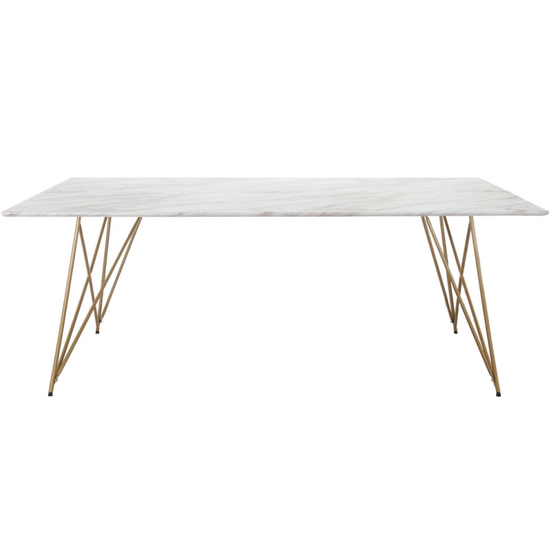 Direen Faux Marble Top Dining Table, H75 x L200 x W100cm