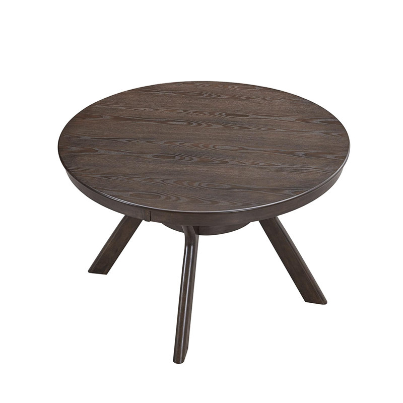 47.24''Round Rubber Wood Dining Table for 4-6 with Wooden Trestle Pedestal Base,Modern Kitchen Wooden Table Dinner Table for Dining Room, Living Room(1Table)