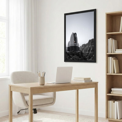 White Observatory Dome With Telescope On Rocky Ridge Canvas Wall Art