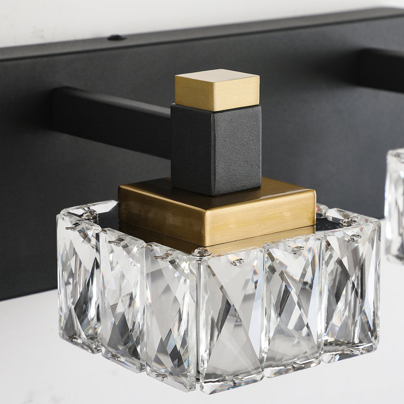 Éclairage pour meuble-lavabo à intensité variable Anissia, 3, 6 000 K, Noir mat / Or