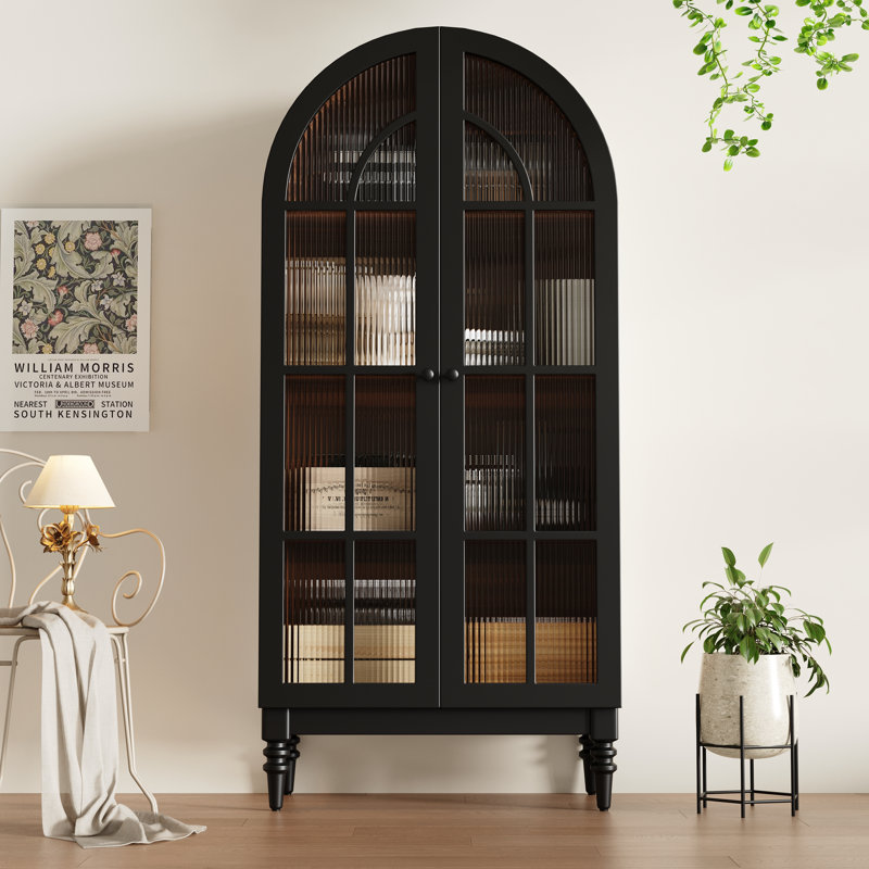 76 cm W Display Cabinet, Black