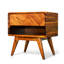 Table de chevet en bois d'acacia massif, table de chevet avec tiroir et tablette ouverte, pièce décorative Art déco de style Mid-Century, résistante aux rayures et à l'eau-44527611