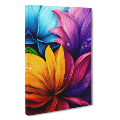 Vibrant Flowers No.1 - Wrapped Canvas Print