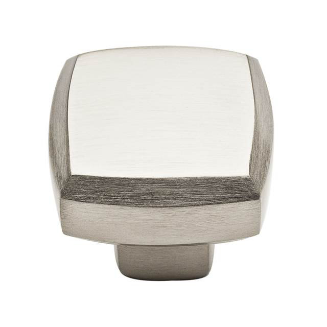 Severin 1 1/4" Length Square Knob, Satin Nickel