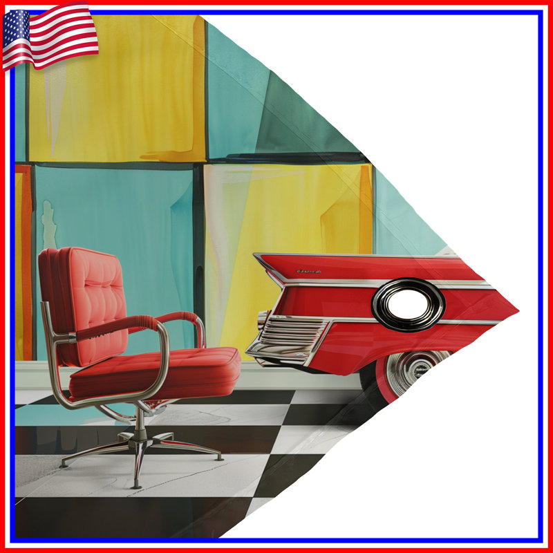 Tapisserie murale voiture - décoration murale transport, H 104 po x 88 avec 4 œillets
