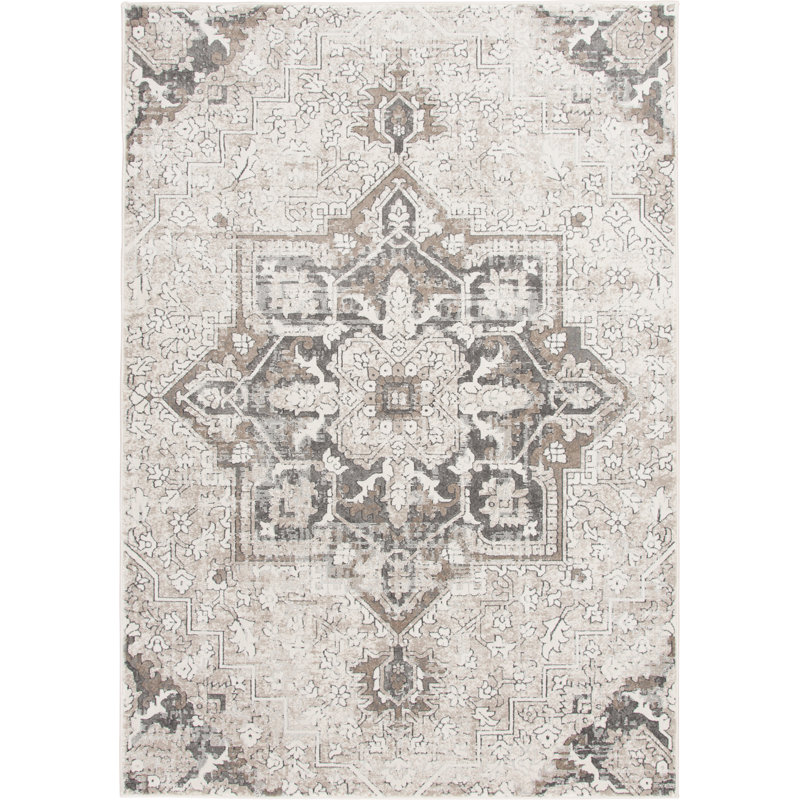 Tapis gris Bungalow Bungalow Allure Jazminski, Rectangle 4 pi 11 po x 7 pi 7 po