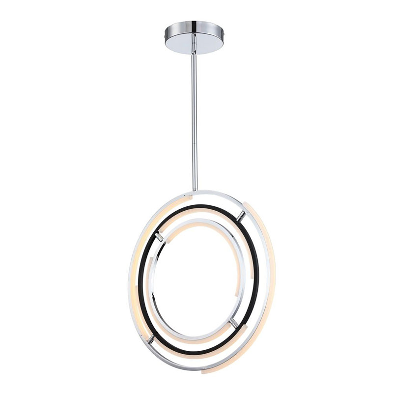 Trilogy 1 - Light LED Single Pendant, Nickel poli, H 24 po x l 24 po x P 24 po
