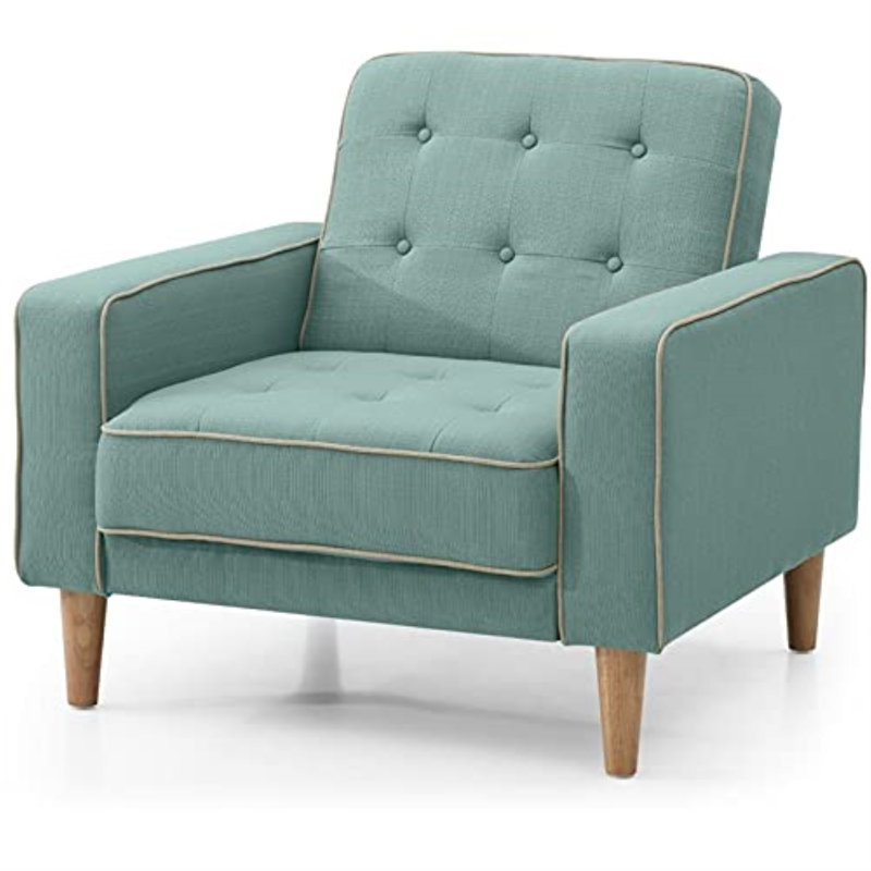 Woodmere Upholstered Accent Chair, Teal Twill