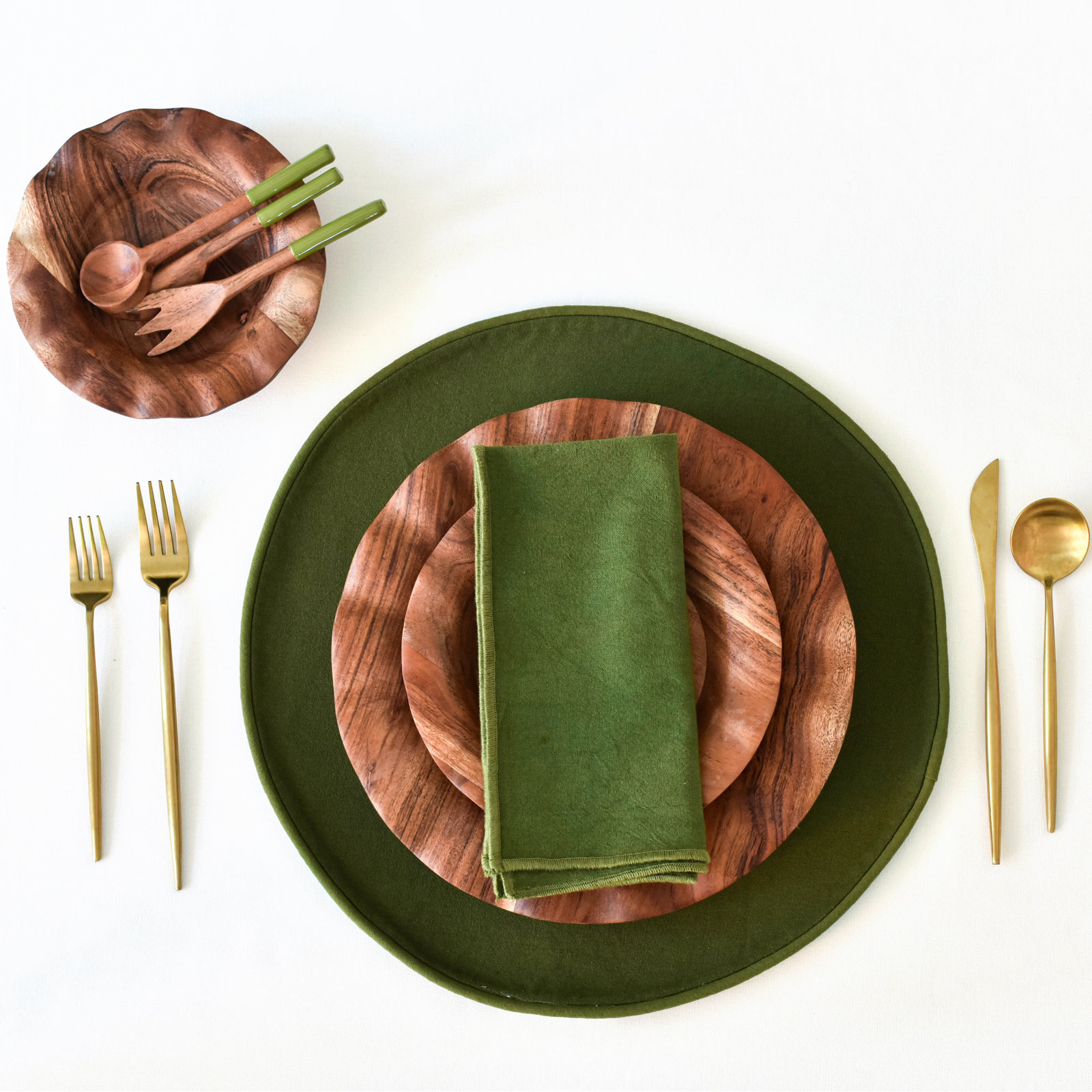 Reversible Placemat, Olive