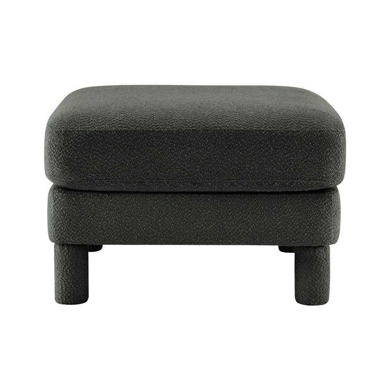 Lucas Ottoman Polyester Seat, Dark Gray