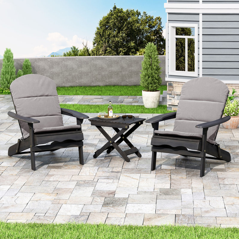 Gray Water-Resistant Polyester Adirondack Chair Cushion