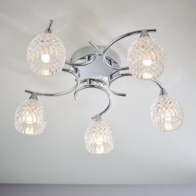 Minden Glass Semi Flush Mount