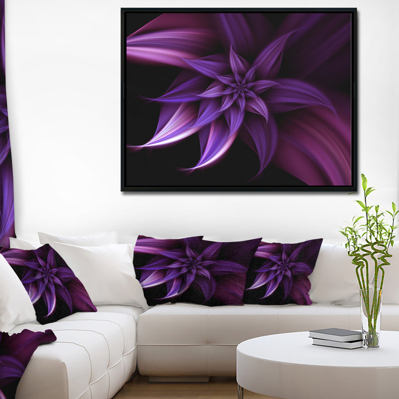 «Fractal Flower Mauve», impression, H 30 po x l 40 po x P 1,5 po, Toile avec cadre flottant