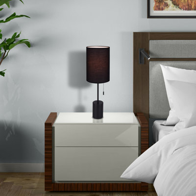 FLINT 23 In. Table Lamp With Fabric Shade And Pull Chain Switch