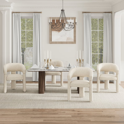 Upholstered Barrel Dining Arm Chair